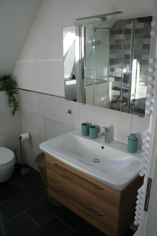 Koupelna v ubytování Ferienwohnung Löwenburg
