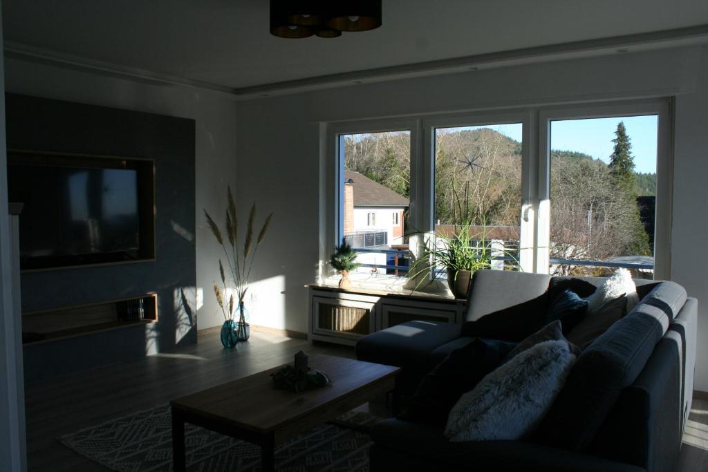 Posezení v ubytování Ferienwohnung Löwenburg