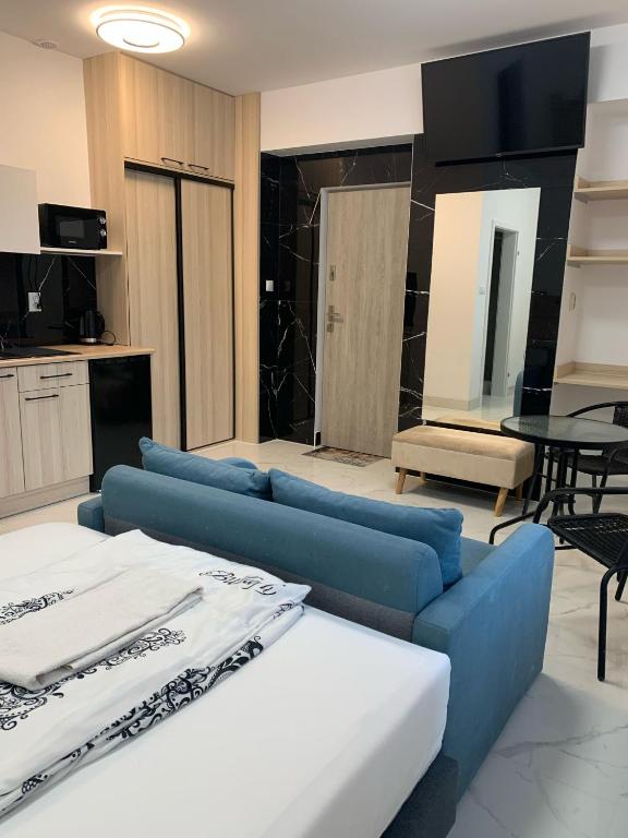 Kuchyň nebo kuchyňský kout v ubytování Apartamenty Św.Rocha