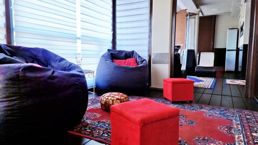 Posezení v ubytování Sky Lounge Terrazza di Cesare Luxury Rooftop minipiscina-spa Sala Cinema WIFI parcheggio
