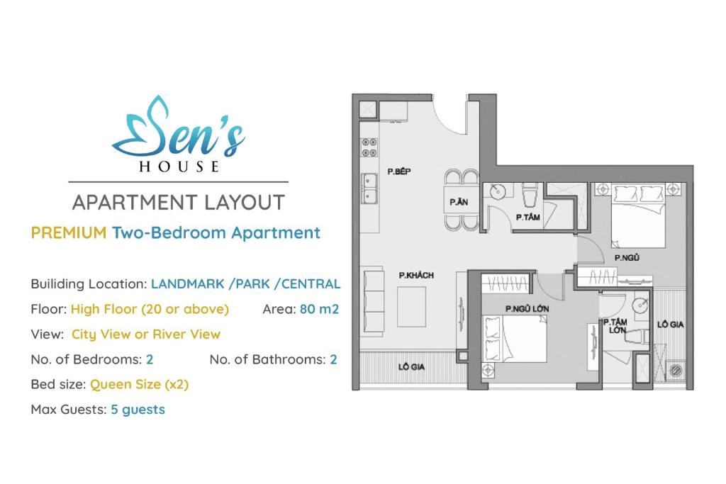 Sens House Saigon - Serviced Apartments in Vinhomes Central Park - Apartamento Superior De 2 Dormitorios