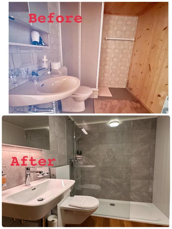 Koupelna v ubytování One Bedroom with mountain and garden view ground floor of Chalet Solaria