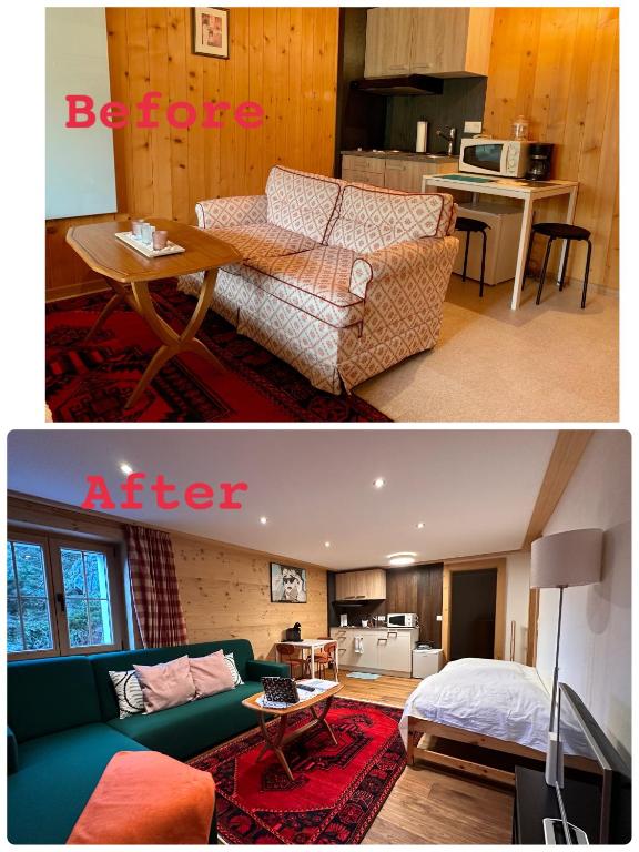 Posezení v ubytování One Bedroom with mountain and garden view ground floor of Chalet Solaria
