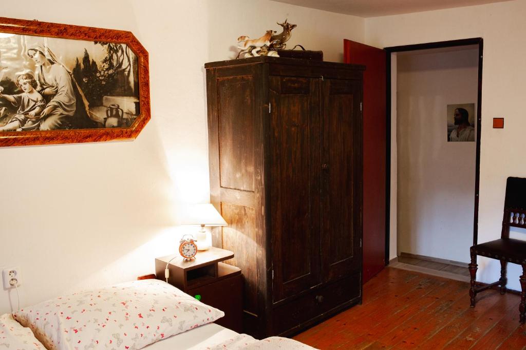 Postel nebo postele na pokoji v ubytování Chalupa na Valašsku