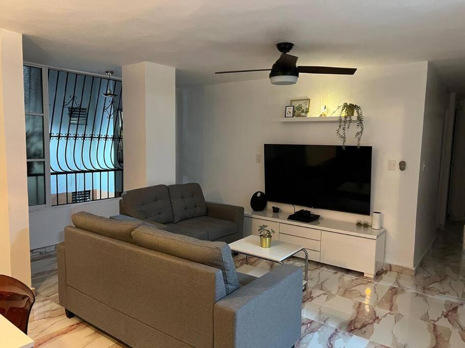 TV a/nebo společenská místnost v ubytování Moderno Apt en la ciudad