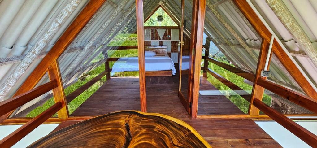 a bedroom in a dome tent with a bed in it at Kingdom of Rustic Ella in Ella