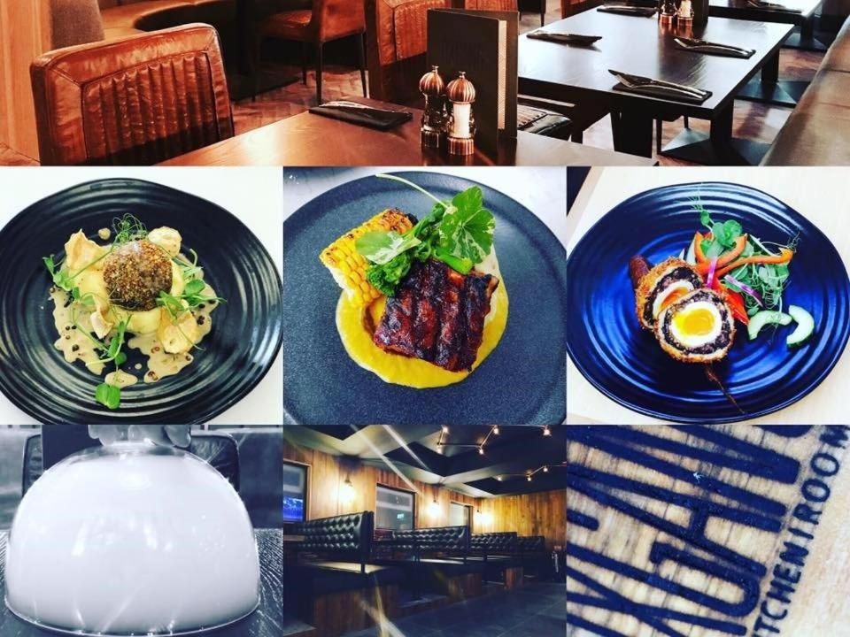 un collage de fotos de platos de comida en Oxgang Kitchen Bar & Rooms, en Grangemouth