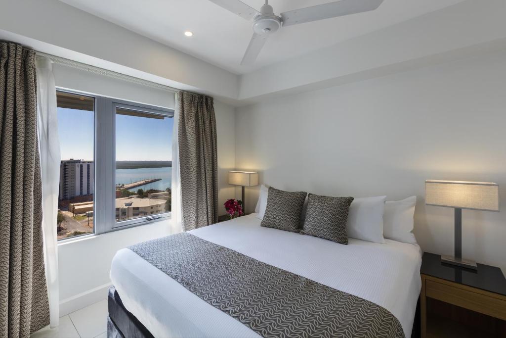 Ένα ή περισσότερα κρεβάτια σε δωμάτιο στο Oaks Darwin Elan Hotel