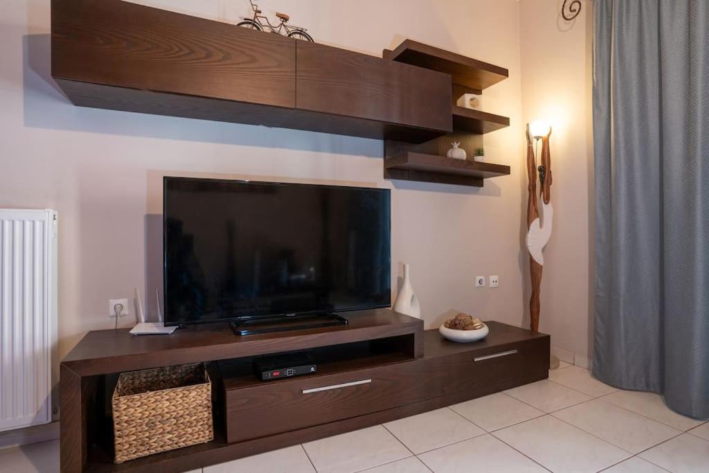 TV a/nebo společenská místnost v ubytování Fivos apartment