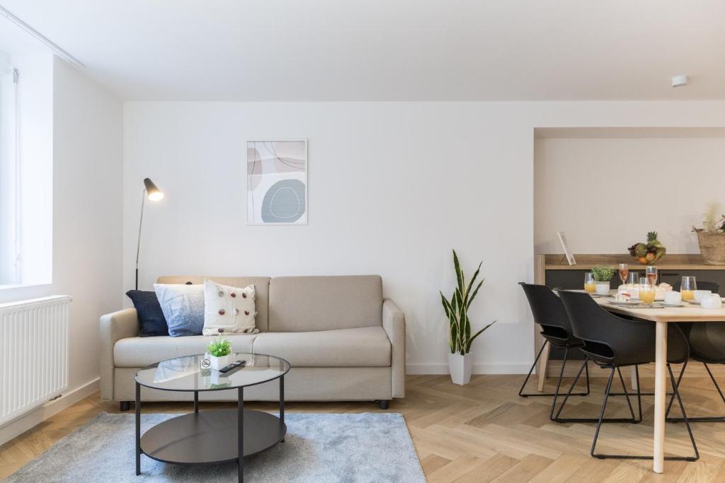 Posezení v ubytování living TIMELESS - Adler Apartments Sasbachwalden