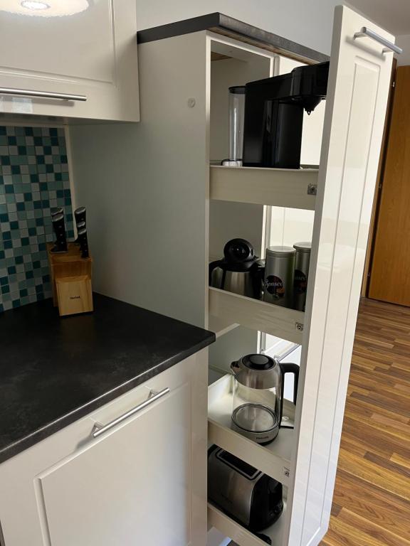 Kuchyň nebo kuchyňský kout v ubytování Ferienwohnung Thöny Vandans