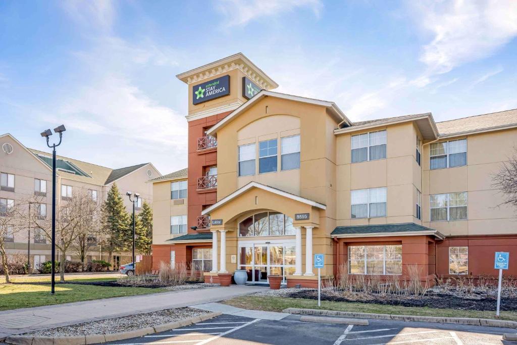 a building with a clock on top of it at Extended Stay America Suites - Columbus - Polaris in Columbus