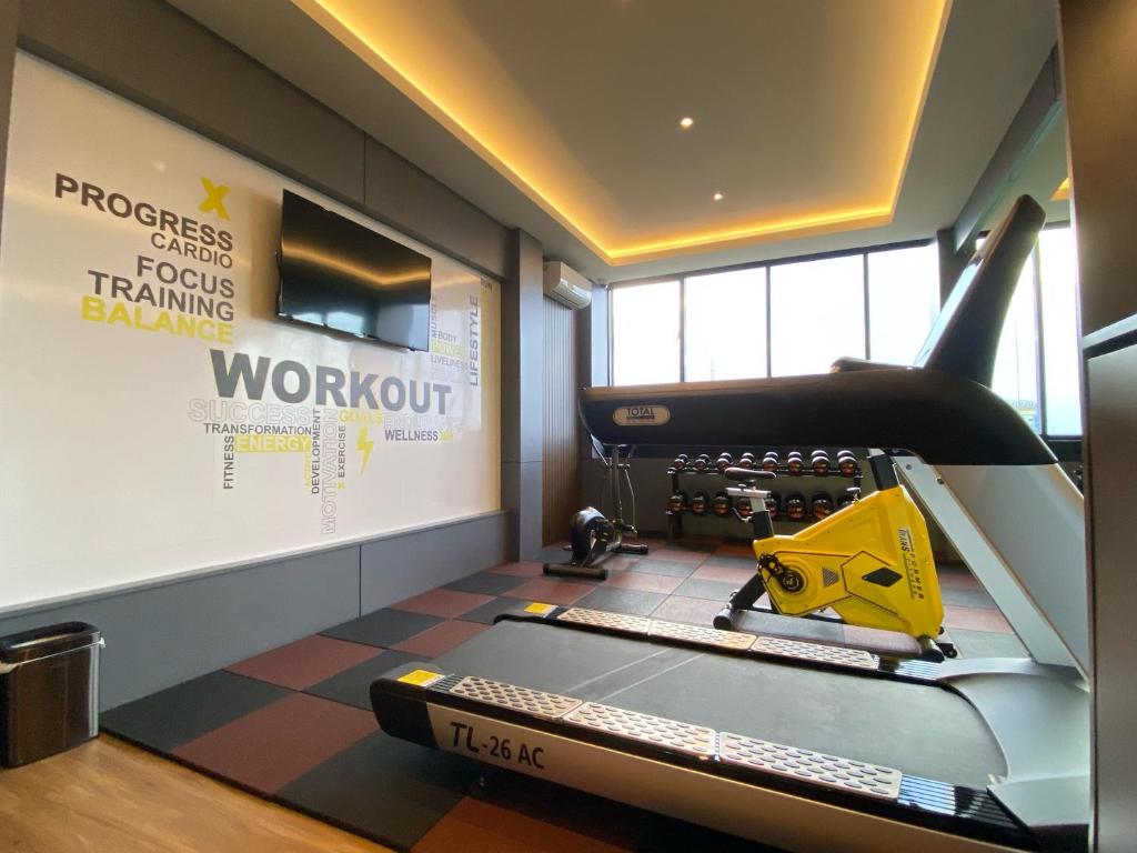 Fitness centrum a/nebo fitness zařízení v ubytování Classie Hotel
