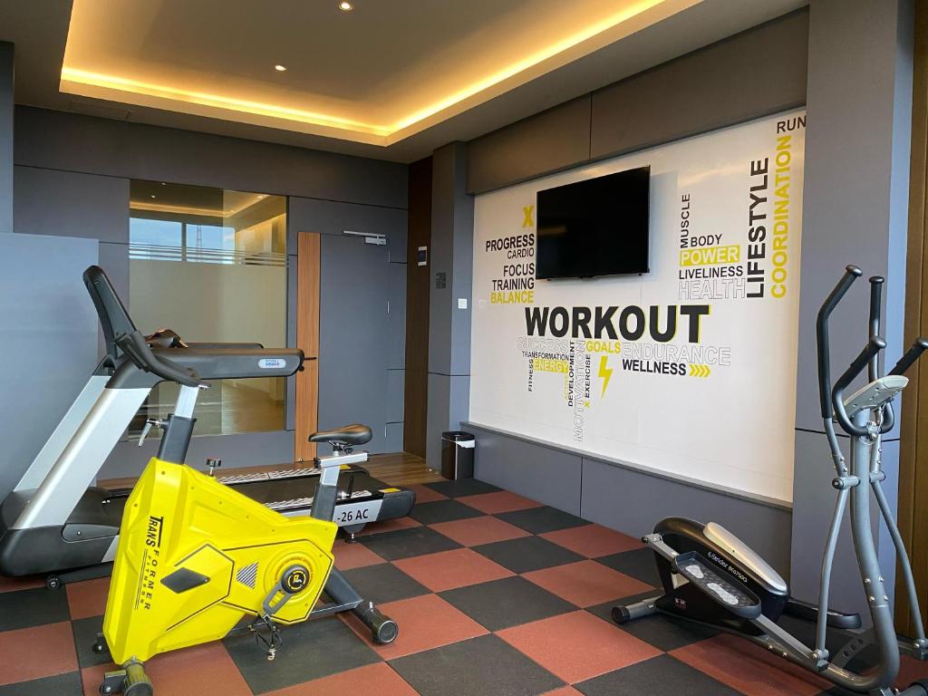 Fitness centrum a/nebo fitness zařízení v ubytování Classie Hotel