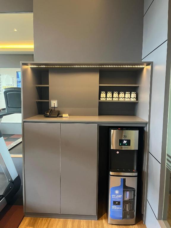 Kuchyň nebo kuchyňský kout v ubytování Classie Hotel
