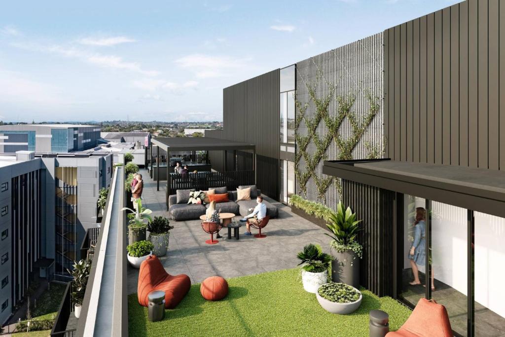 Μπαλκόνι ή βεράντα στο Urban Rest Sylvia Park Apartments