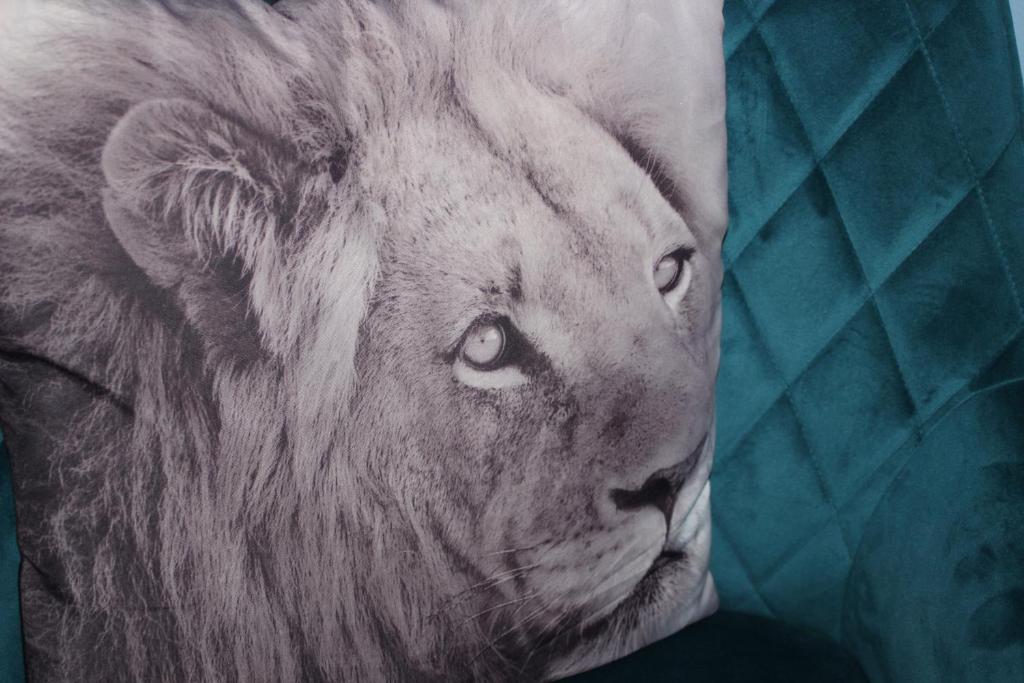 um desenho de uma cabeça de leão numa almofada em Selemo B&B - Business and leisure - guestroom with private entrance - ensuite bathroom - free parking em Gent