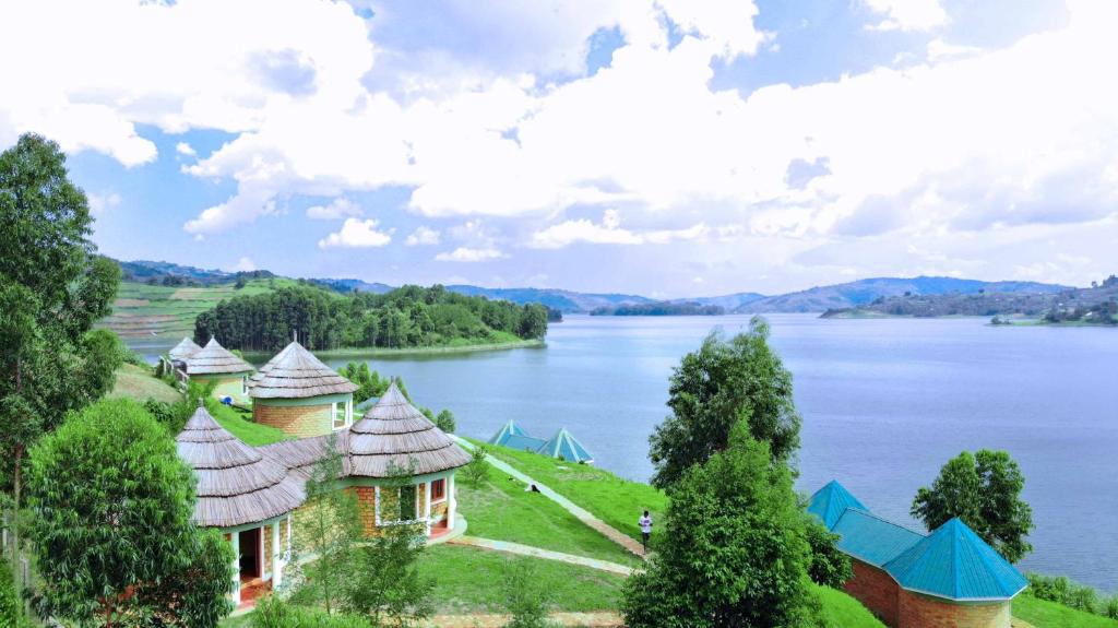 an island in the middle of a lake at Nyamunyonyi Tourism Resort in Kabale