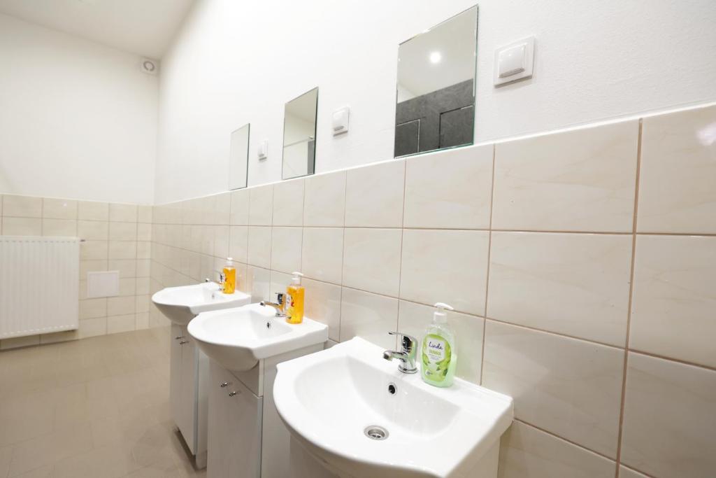 Koupelna v ubytování Regem Hostel