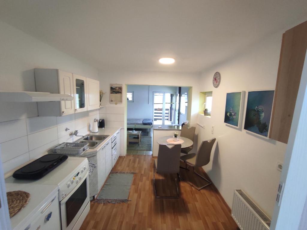 Kuchyň nebo kuchyňský kout v ubytování APARTMA ZADNIKAR