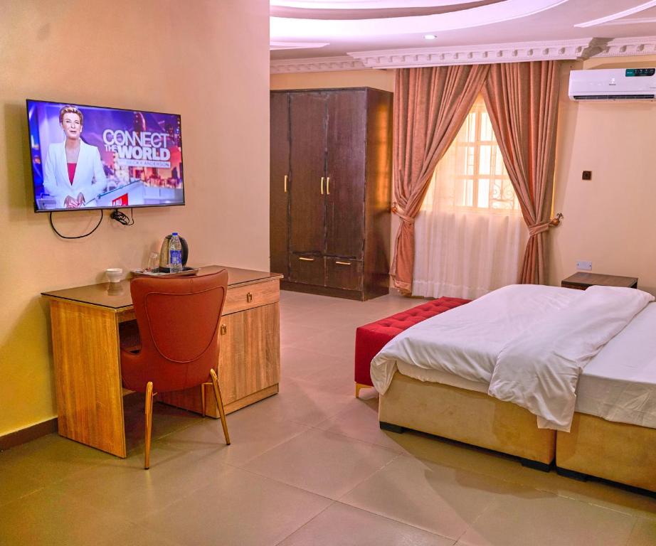 TV a/nebo společenská místnost v ubytování Bosanic Hotel