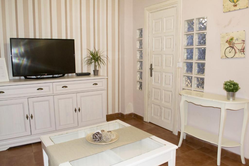 TV a/nebo společenská místnost v ubytování Apartamenticos Plaza Las Armas II