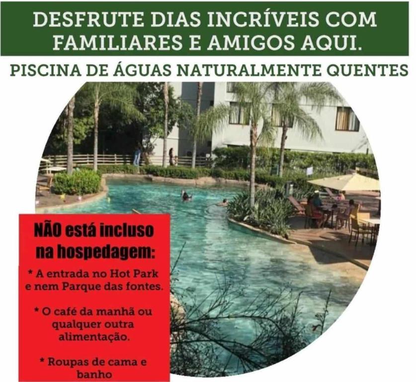 ein Flyer für einen Pool in einem Resort in der Unterkunft Hotel Luupi Agata Apto 142 - Rio Quente GO in Rio Quente