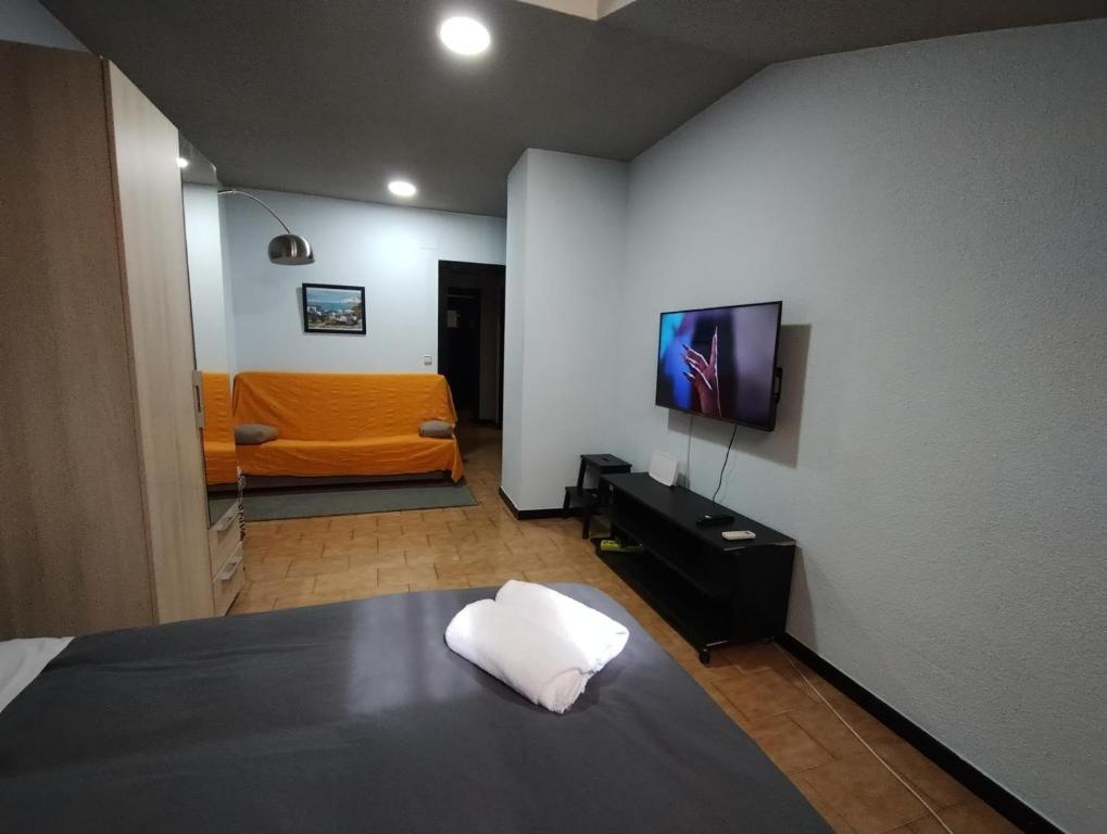 A television and/or entertainment centre at Aparment Puerta de sol