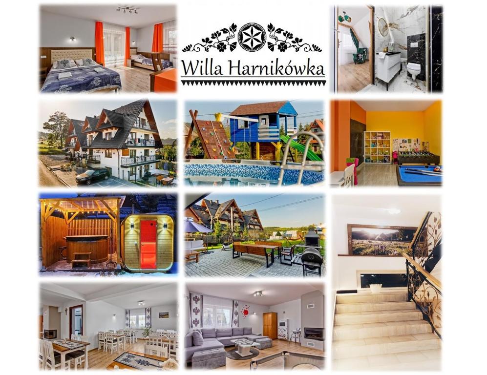 a collage of pictures of homes at Willa Harnikówka in Białka Tatrzańska