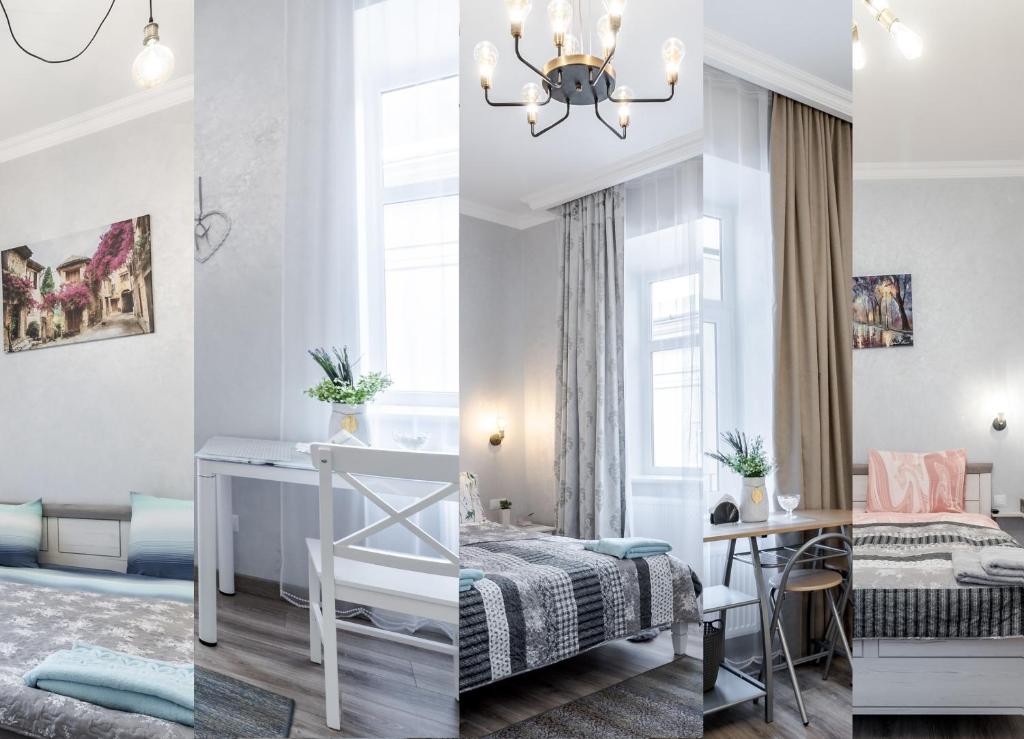 Postel nebo postele na pokoji v ubytování Golden Rose ! Apartments Lviv S