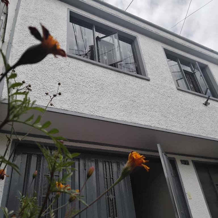 a bird flying in front of a house at Alojamiento para grupos in Bogotá