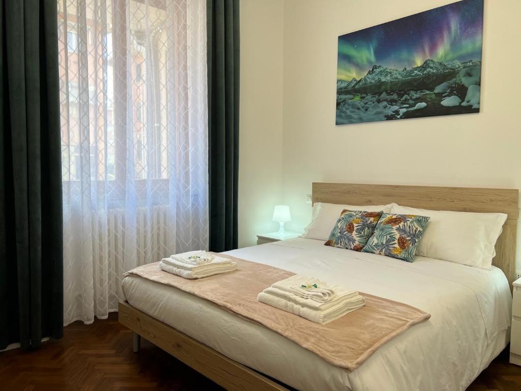 Giường trong phòng chung tại CASA RODELLA San Sisto Perugia