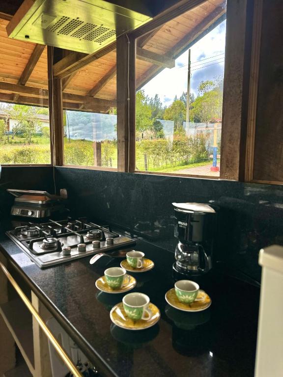 Kuchyň nebo kuchyňský kout v ubytování Refugio Aventura, hermosa cabaña y acogedores glampings en Tabio, cerca a Bogotá