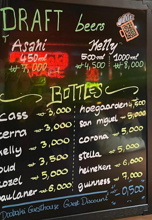 Certifikát, hodnocení, plakát nebo jiný dokument vystavený v ubytování Doobaki Hostel