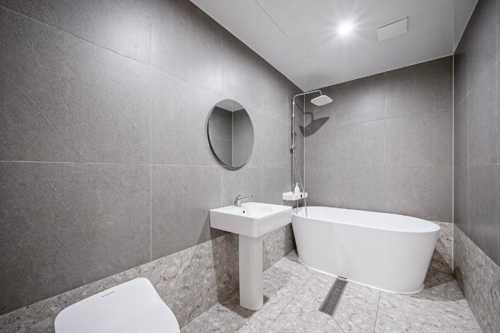 Koupelna v ubytování Gyeongju Poverta Hotel