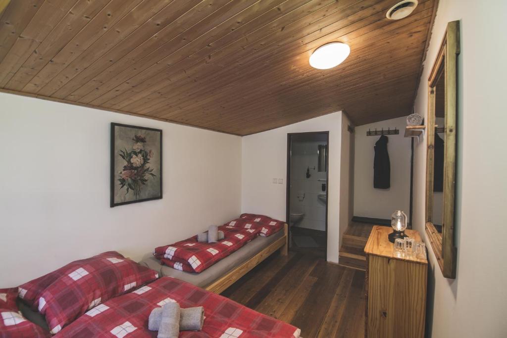 Postel nebo postele na pokoji v ubytování Chalupa Hejmovka
