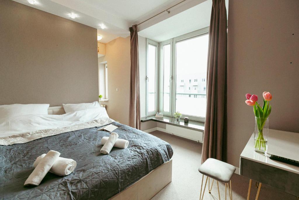 Posteľ alebo postele v izbe v ubytovaní Apartament Marina dla 6 osób - Bezpłatny parking - dwie łazienki - duży taras - ekspres - Better Rental