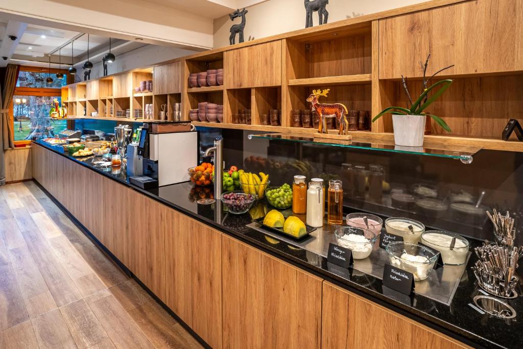 Kuchyň nebo kuchyňský kout v ubytování Hotel Weißbräu