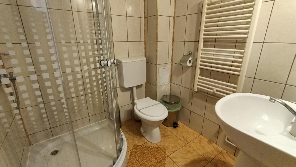 Koupelna v ubytování Pensiunea Casa Sighisoreana