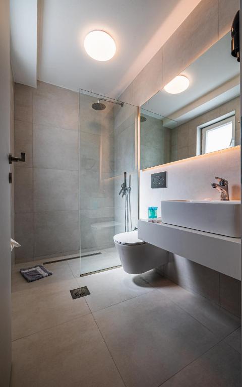 Kúpeľňa v ubytovaní Sappho Studios