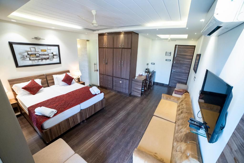 Postel nebo postele na pokoji v ubytování Hotel Gracia golf