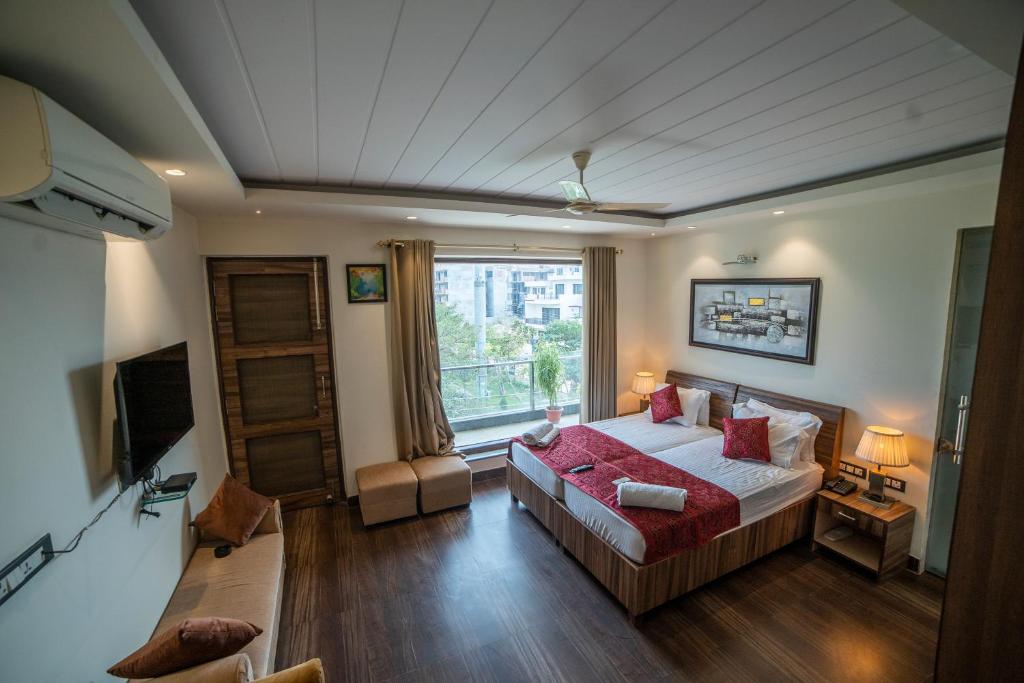 Postel nebo postele na pokoji v ubytování Hotel Gracia golf