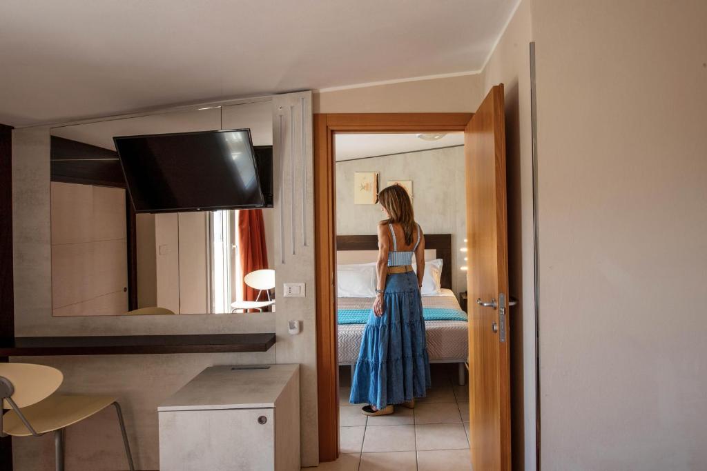 TV a/nebo společenská místnost v ubytování Hotel Ombretta Mare