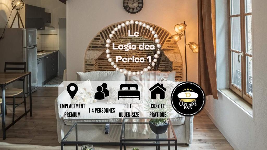 a table in a kitchen with a sign that says lets dogs people at Le Logis des Perles 1 - Emplacement Idéal - 4 pers in Troyes