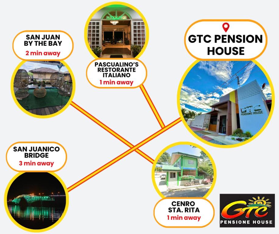 a collage of pictures of different houses at GTC Pension House in Santa Rita