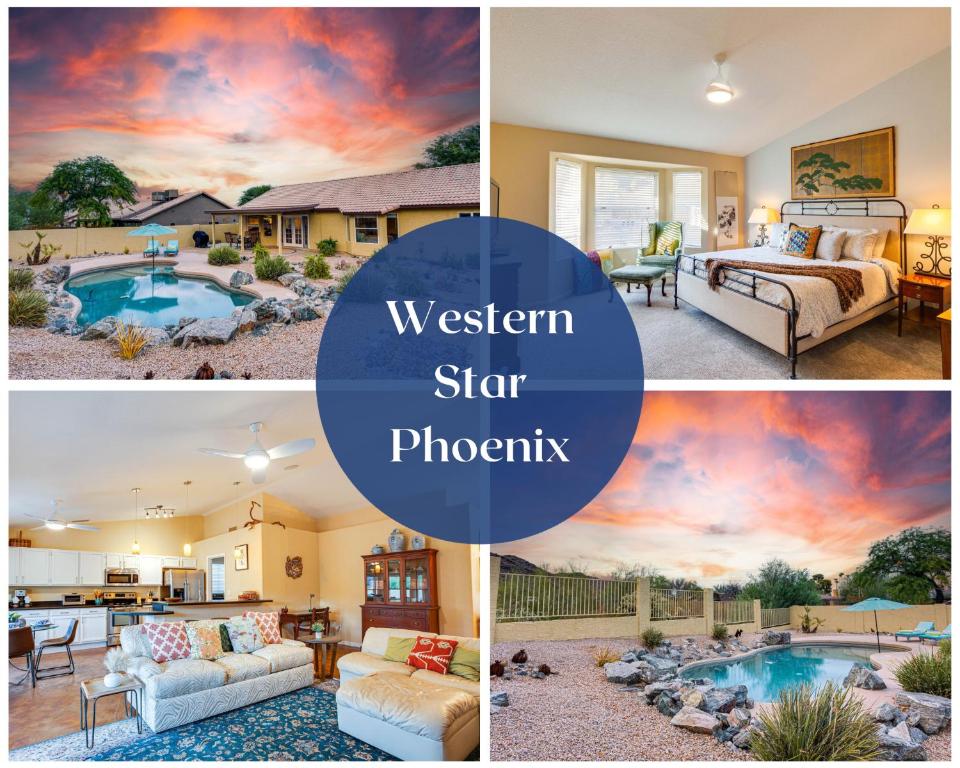 a collage of photos of a house at Western Star Ahwatukee home in Phoenix