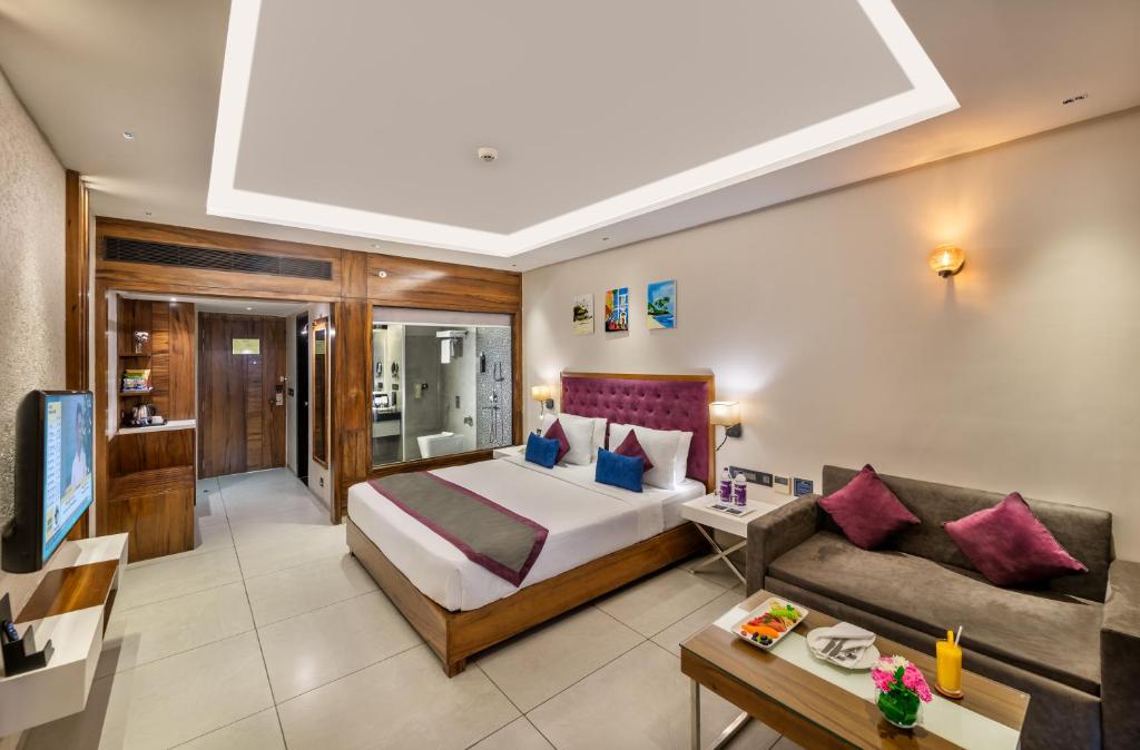 TV a/nebo společenská místnost v ubytování Golden Tulip Candolim, Goa