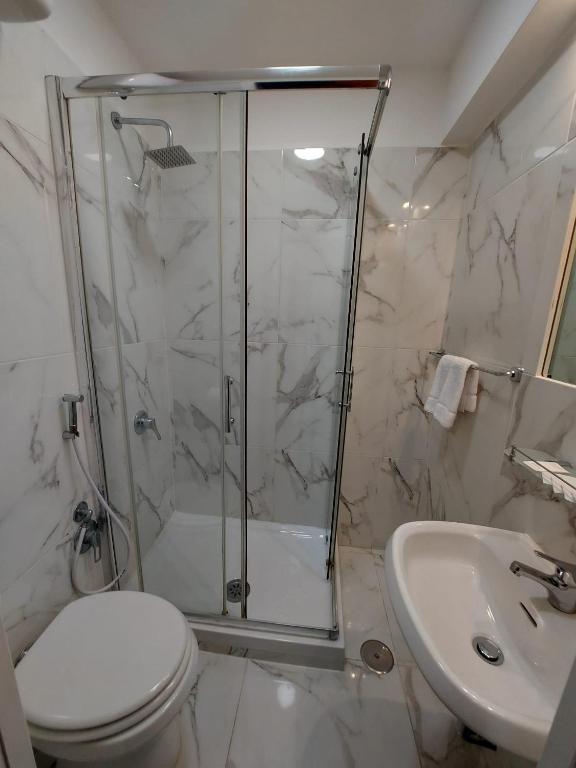 Koupelna v ubytování Hotel Positano
