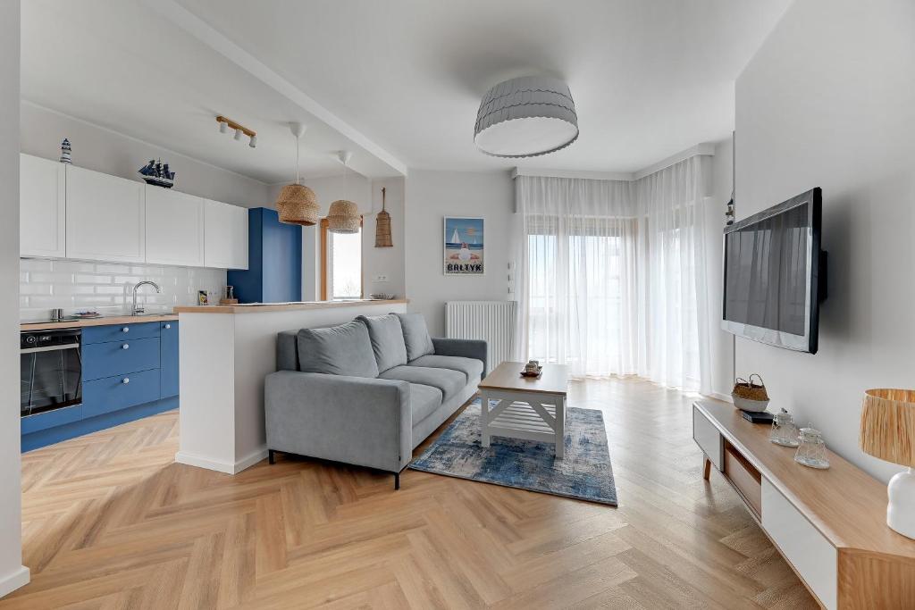 Kuchyň nebo kuchyňský kout v ubytování Nadmotławie Sauna & Gym by Blue Mandarin