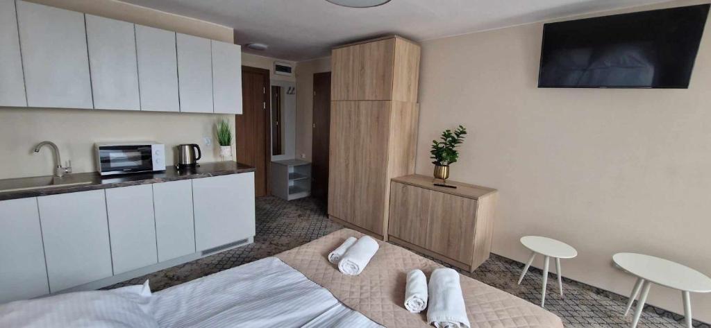 Kuchyň nebo kuchyňský kout v ubytování Sanatorium Zefir